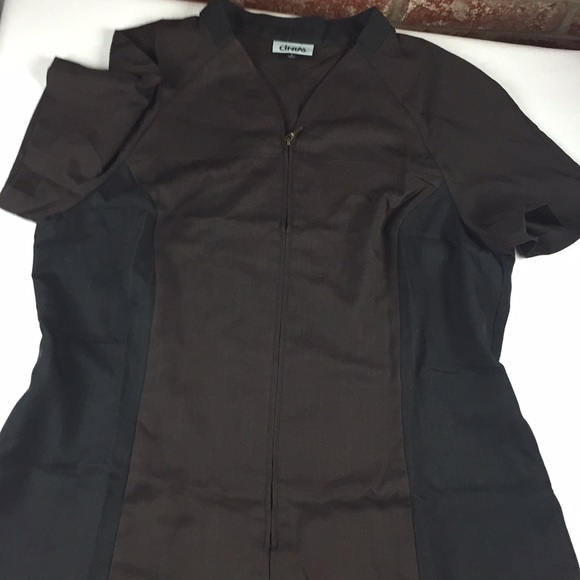 CINTAS Tops Cintas Brown And Black Zipper Smock Work Uniform Poshmark